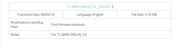 TL-WR810N Router Firmware Download