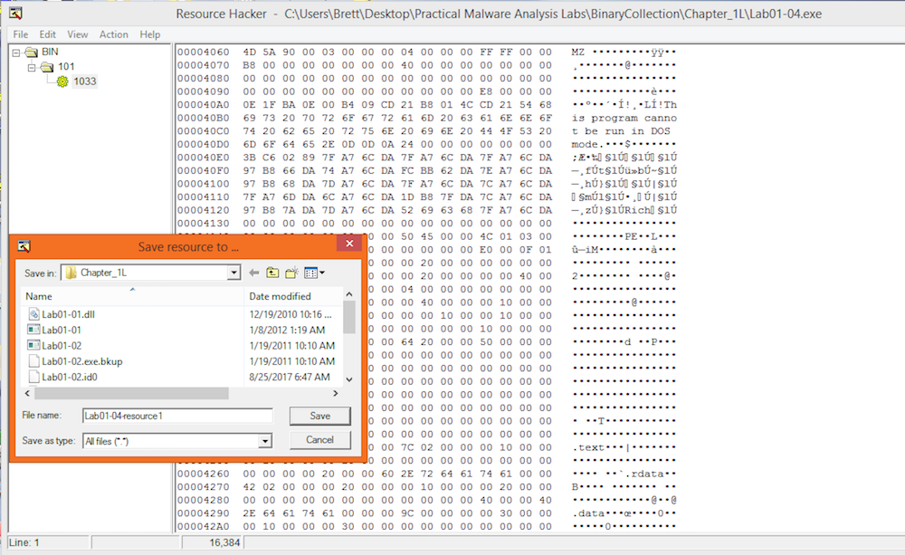 Lab01-04.exe ResourceHacker