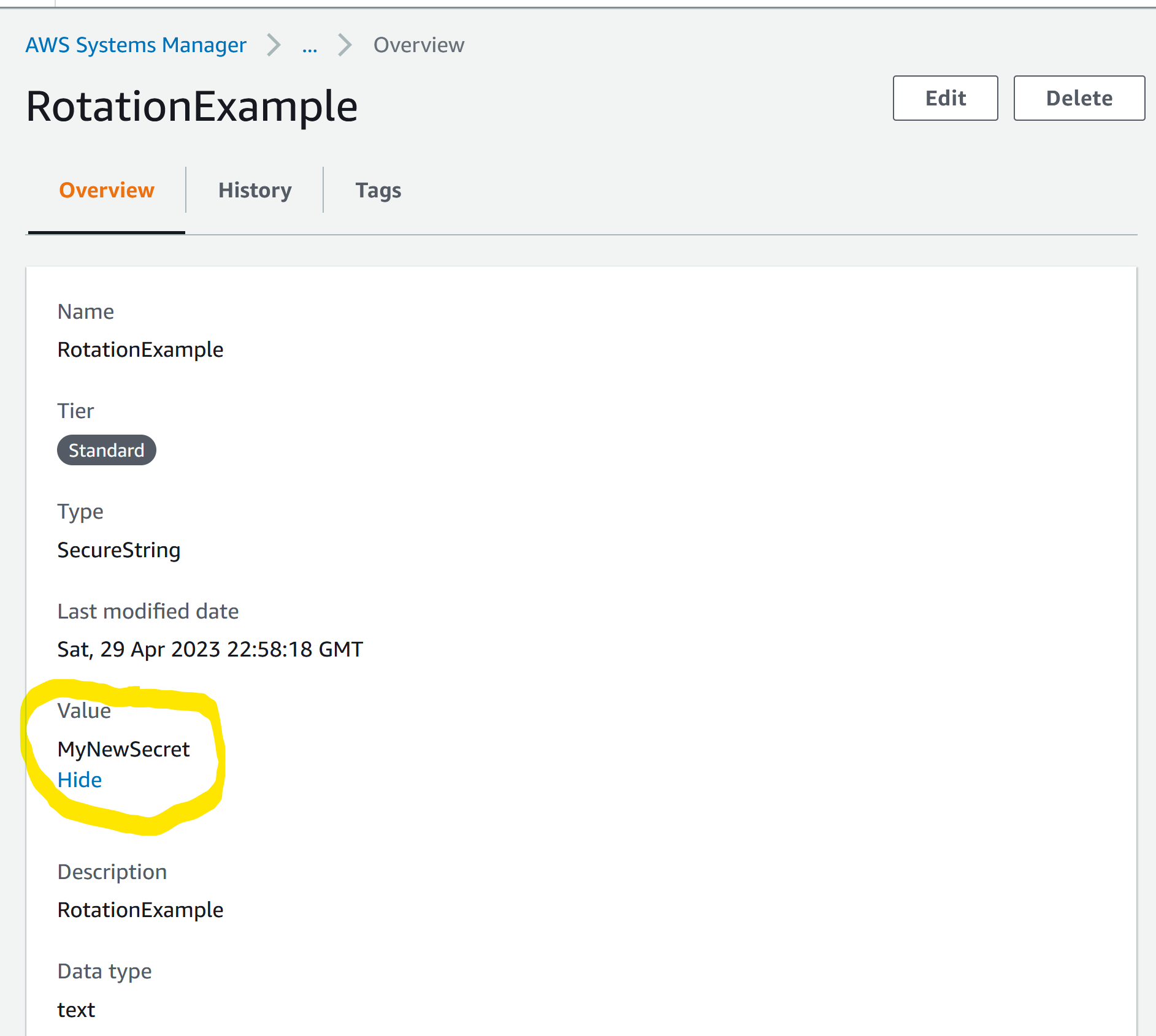 Updated AWS SSM Parameter